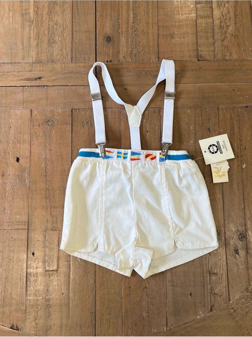 Vintage 1990s Suspender Sailor Shorts 18 Months Nautical Retro Yacht